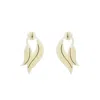 Gissa Bicalho Women's Neutrals Acrylic Handmade Earring Leaf Deco Cream In White