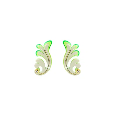 Gissa Bicalho Women's Neutrals Acrylic Handmade Earring Rosebush Clay In Yellow