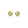 Gissa Bicalho Women's Neutrals Acrylic Handmade Earring Sun Light Kahki In Green