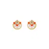 Gissa Bicalho Women's Neutrals Acrylic Handmade Earring Three Flowers Kahki In Gold