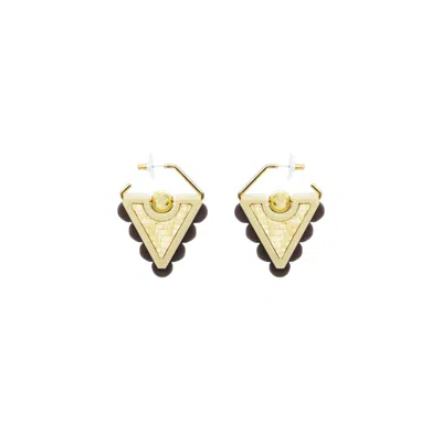 Gissa Bicalho Women's Neutrals Acrylic Handmade Earring Ubá Kahki In Yellow