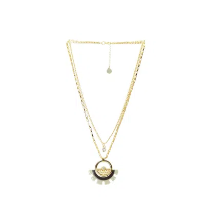 Gissa Bicalho Women's Neutrals Acrylic Handmade Necklace Indaiá Kahki In Yellow