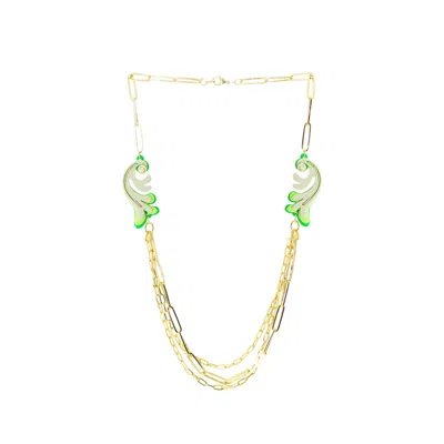 Gissa Bicalho Women's Neutrals Acrylic Handmade Necklace Rosebush Clay In Yellow