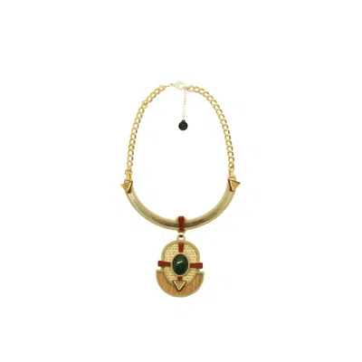 Gissa Bicalho Women's Neutrals Acrylic Handmade Necklace Short Ita Kahki In Yellow