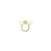 Gissa Bicalho Women's Neutrals Acrylic Handmade Ring Orchid Cream In Multi