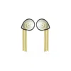 Gissa Bicalho Women's Neutrals / Black / Gold Handmade Acrylic Earring Nautilus