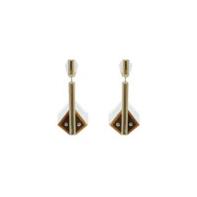 Gissa Bicalho Women's Neutrals Earring Clef Crystal