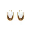 Gissa Bicalho Women's Neutrals Earring Curve Crystal In Gold