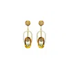 Gissa Bicalho Women's Neutrals Earring Intersection Beige In Gold
