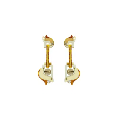 Gissa Bicalho Women's Neutrals Earring Pendant Petals Beige In Sand