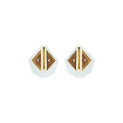 Gissa Bicalho Women's Neutrals Earring Short Clef Crystal In Gold
