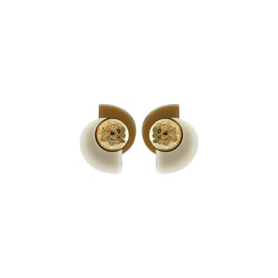Gissa Bicalho Women's Neutrals / Gold Earring Vortex Short Cream