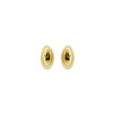 Gissa Bicalho Women's Neutrals / Gold Handmade Acrylic Earring Equinox Nacre