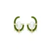 Gissa Bicalho Women's Neutrals / Green Handmade Acrylic Earring With Oval Cut Stone Clay In Green