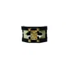 Gissa Bicalho Women's Neutrals Handmade Acrylic Bracelet Deco Rectangular Shaped Stone Kahki