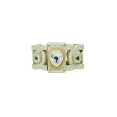 Gissa Bicalho Women's Neutrals Handmade Acrylic Bracelet Links And Stones Clay