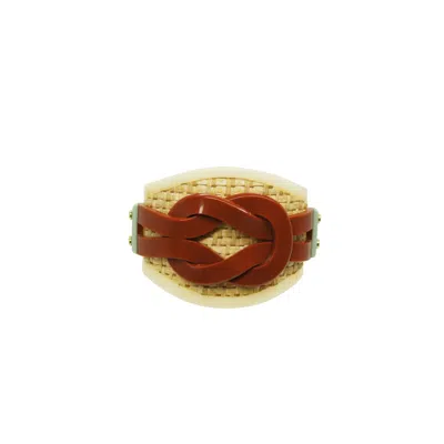 Gissa Bicalho Women's Neutrals Handmade Acrylic Bracelet Ybyra Cream