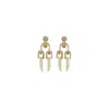 Gissa Bicalho Women's Neutrals Handmade Acrylic Earring Cladogram / Cream In Metallic