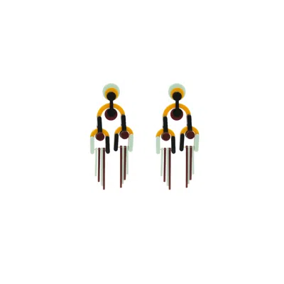 Gissa Bicalho Women's Neutrals Handmade Acrylic Earring Cladogram / Most
