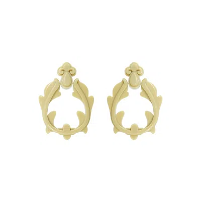 Gissa Bicalho Women's Neutrals Handmade Acrylic Earring Hoops Petals Kahki In Gold