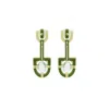 Gissa Bicalho Women's Neutrals Handmade Acrylic Earring Long Oval Cut Stone Clay In Green