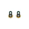 Gissa Bicalho Women's Neutrals Handmade Acrylic Earring M Deco Mirror Rectangular Stone Cream In Gold