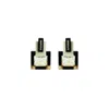 Gissa Bicalho Women's Neutrals Handmade Acrylic Earring M Deco Rectangular Cut Stone Clay In Black