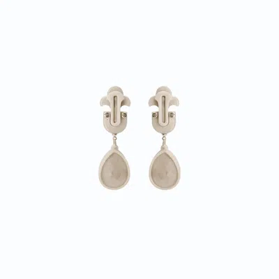 Gissa Bicalho Women's Neutrals Handmade Acrylic Earring Pendant Drop Liz Clay In Metallic