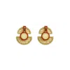 Gissa Bicalho Women's Neutrals Handmade Acrylic Earrings Four Moons Kahki