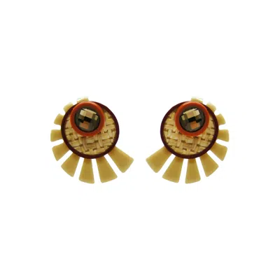 Gissa Bicalho Women's Neutrals Handmade Acrylic Earrings Sunshine Kahki
