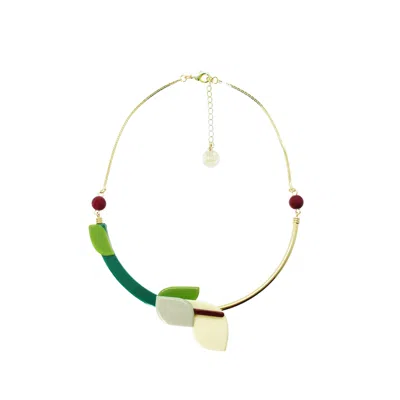 Gissa Bicalho Women's Neutrals Handmade Acrylic Necklace Choker Anthurium / Vanilla In Yellow