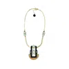 Gissa Bicalho Women's Neutrals Handmade Acrylic Necklace Choker With Mirrored Rectangular Stone Cream