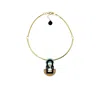 Gissa Bicalho Women's Neutrals Handmade Acrylic Necklace Pendant Deco Mirror Rectangular Stone Cream In White