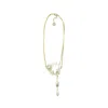 Gissa Bicalho Women's Neutrals Handmade Necklace Coral And Chain Clay In Gold
