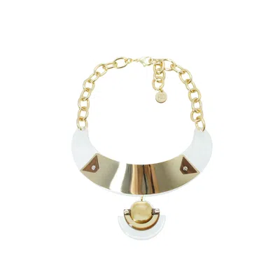 Gissa Bicalho Women's Neutrals Necklace Choker Pupile Crystal