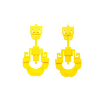 Gissa Bicalho Women's Orange Acrylic Handmade Earring Xangai Yellow