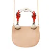 Gissa Bicalho Women's Orange / Neutrals Acrylic Handmade Bag Coral Strap Orange Beige In Orange