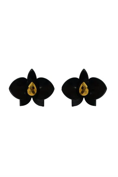 Gissa Bicalho Women's Orchid Earring In Black