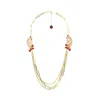 Gissa Bicalho Women's Pink Acrylic Handmade Necklace Rosebush Kahki In Gold