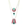 Gissa Bicalho Women's Pink / Green Handmade Acrylic Necklace Kit Iolanda Candy Pink In Red