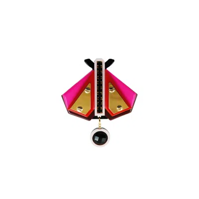 Gissa Bicalho Women's Pink / Purple Acrylic Handmade Brooch Papaloti - Pink