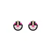 Gissa Bicalho Women's Pink / Purple Acrylic Handmade Earring Three Flowers Pink