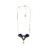 Gissa Bicalho Women's Pink / Purple Acrylic Handmade Necklace Alamanda Aubergine In Gold