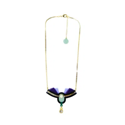 Gissa Bicalho Women's Pink / Purple Acrylic Handmade Necklace Alamanda Aubergine In Multi