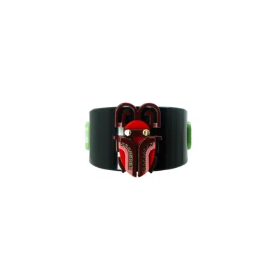 Gissa Bicalho Women's Pink / Purple / Black Handmade Acrylic Bracelet Scarab Pink