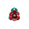 Gissa Bicalho Women's Pink / Purple Handmade Acrylic Brooch Flower And Leaf