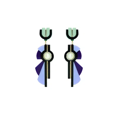 Gissa Bicalho Women's Pink / Purple Handmade Acrylic Earring Allamanda - Aubergine