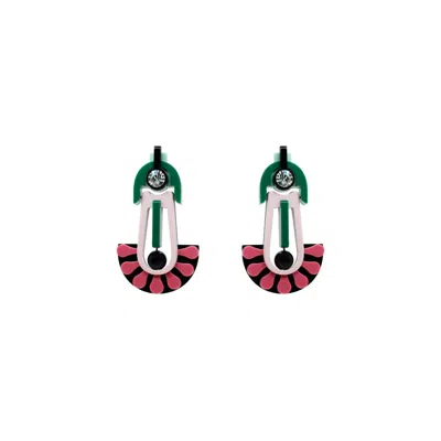 Gissa Bicalho Women's Pink / Purple Handmade Acrylic Earring Dandelion - Pink In Multi