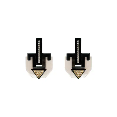 Gissa Bicalho Women's Pink / Purple Handmade Acrylic Earring Deco Azofi - Pink & Purple In Black