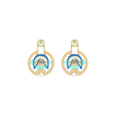 Gissa Bicalho Women's Pink / Purple Handmade Acrylic Earring Hoops Tikal / Nude In Multi